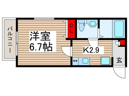 APILA(1K/2階)の間取り写真