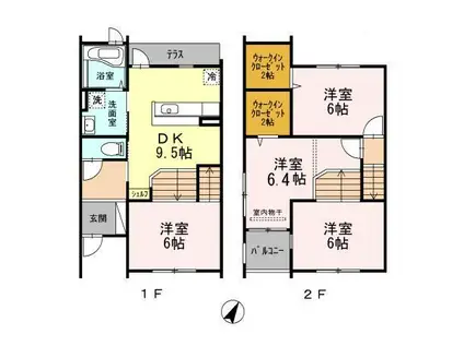 コージィコート(3LDK/1階)の間取り写真