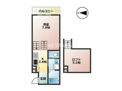 エイジス石神(1SK/1階)の間取り写真