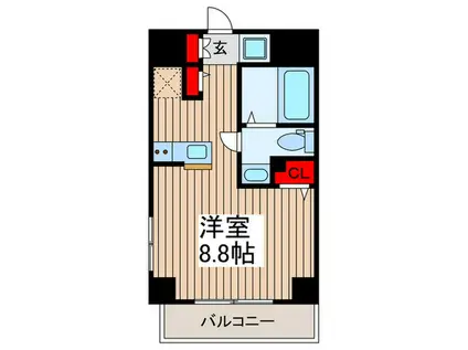 ステラコート北浦和(ワンルーム/2階)の間取り写真