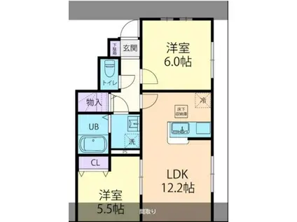 5/1菊池市泗水町2LDK A(2LDK/1階)の間取り写真