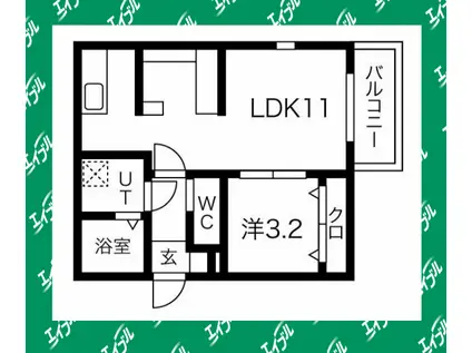 STORIA中村区役所(1LDK/1階)の間取り写真