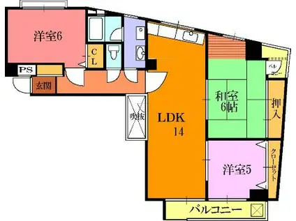 レジデンスマルミットドール(3LDK/1階)の間取り写真