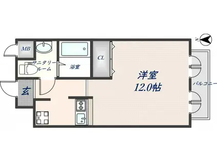 メゾンパティオII(ワンルーム/5階)の間取り写真
