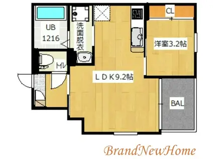 REGALEST七道駅(1LDK/3階)の間取り写真