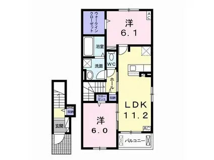 オー・ルージュ I(2LDK/2階)の間取り写真