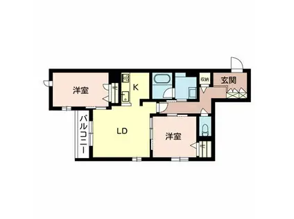 SHAMAISON LA GLYCINE(2LDK/2階)の間取り写真