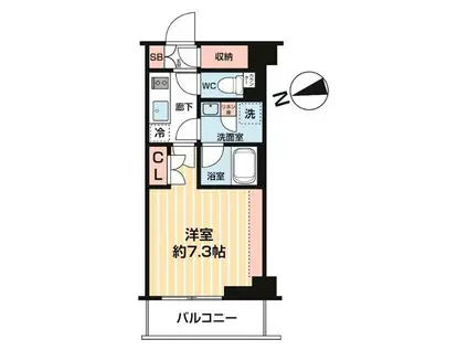 ブライズ西大井ドゥエ(1K/4階)の間取り写真