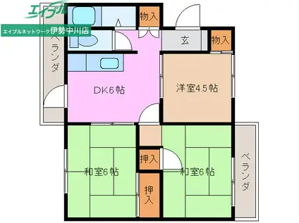 パークテラス(3DK/3階)の間取り写真