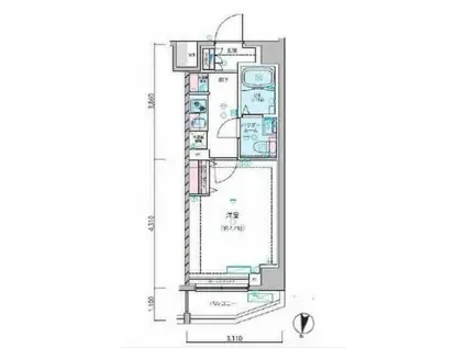 GENOVIA 練馬春日町 SKYGARDEN(1K/3階)の間取り写真