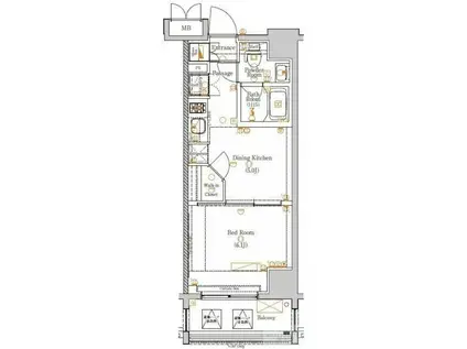 ジーベック東日暮里サウス(1DK/6階)の間取り写真