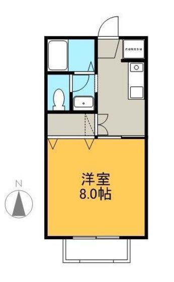 アルバビエントB(1K/1階)の間取り写真