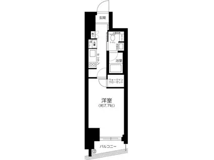 パークリュクス新宿御苑前MONO(1K/5階)の間取り写真