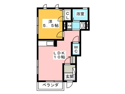 センチュリーハイムV(1LDK/1階)の間取り写真