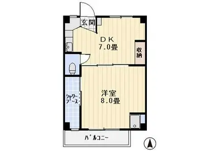 サンブリエ和久野I(1DK/3階)の間取り写真