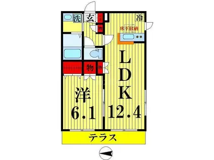 ハウス ノイヤール(1LDK/1階)の間取り写真
