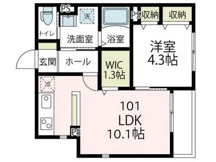 メゾン ド フェリシテ参番館(1LDK/1階)の間取り写真