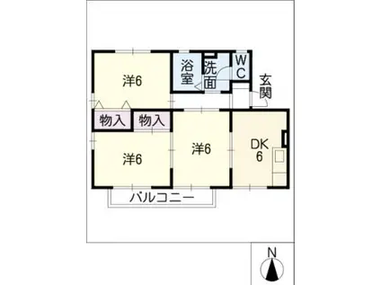 セジュール上野(3DK/2階)の間取り写真