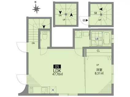 四谷テラス(1LDK/3階)の間取り写真
