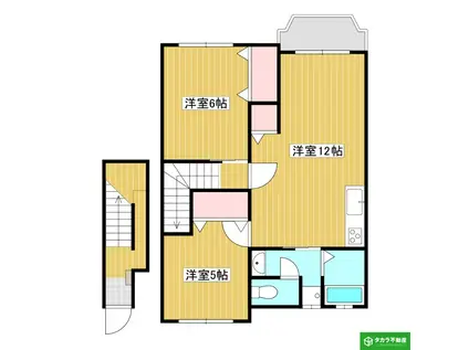 レフィナードイン・コーポI(2DK/2階)の間取り写真