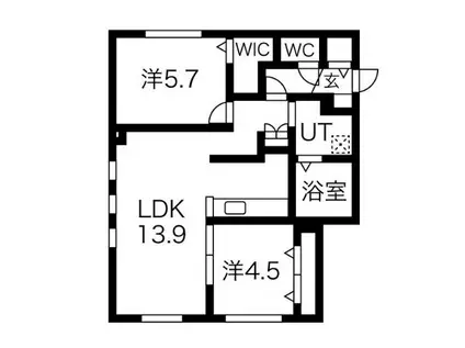 CEST(2LDK/2階)の間取り写真