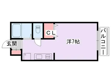 ラポルテYOSHIKAWA(1K/1階)の間取り写真