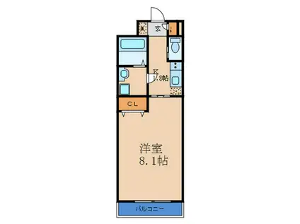 エナブル福島(1K/6階)の間取り写真
