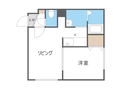 サークヒル学園前(1LDK/4階)の間取り写真