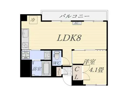 前野ビル(1LDK/4階)の間取り写真