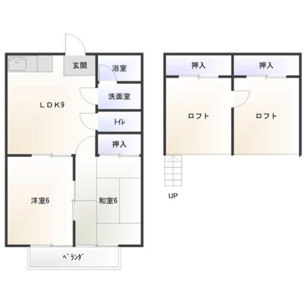 コーポラスノベルティD(2LDK/2階)の間取り写真