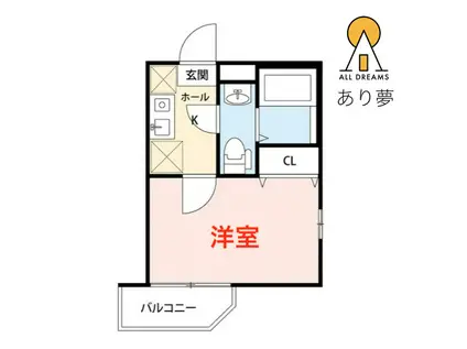 ウェルコーポ星川(1K/1階)の間取り写真