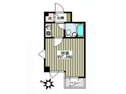 グリーンハイツ向丘(1K/2階)の間取り写真