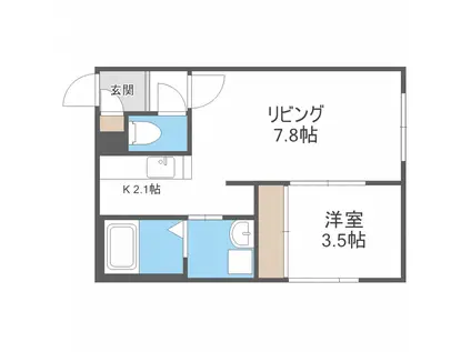 RUーBIー5(1LDK/2階)の間取り写真