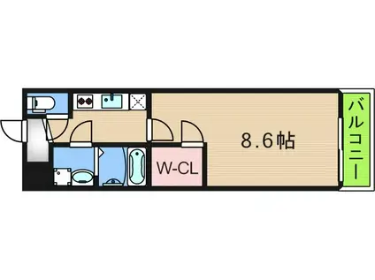 セレーナ住之江II番館(1K/1階)の間取り写真