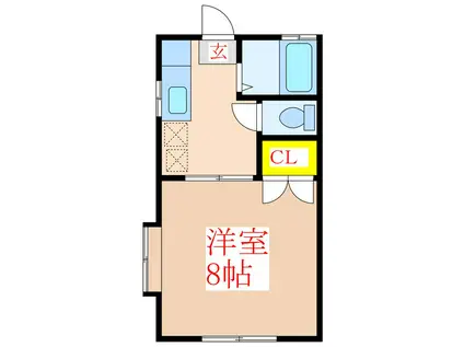 リバティハウス(1K/1階)の間取り写真