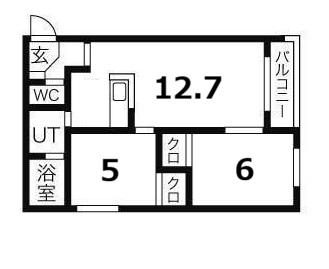 ソレイユ(2LDK/3階)の間取り写真
