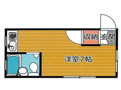 ハイム宮川(ワンルーム/2階)の間取り写真