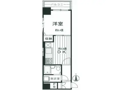 リモージュ南台(1DK/7階)の間取り写真