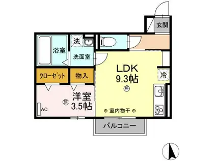 J.サイプレス(1LDK/2階)の間取り写真