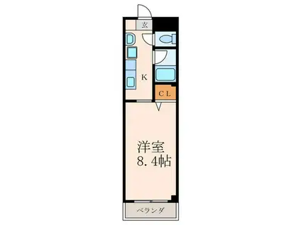 ロジュマン大浦(1K/3階)の間取り写真