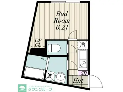 PARK ROOMS SHINJUKU NAKAI(1K/2階)の間取り写真