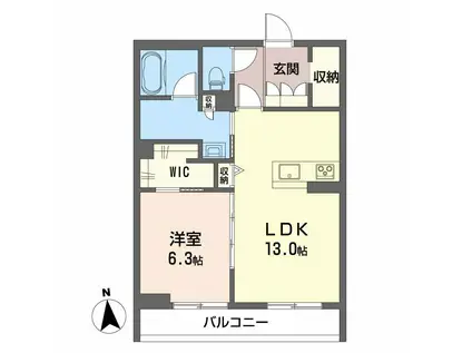 ベレオグリスィーヌ(1LDK/2階)の間取り写真