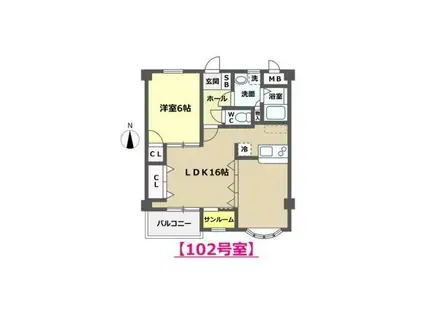 ZIEL (1LDK/1階)の間取り写真