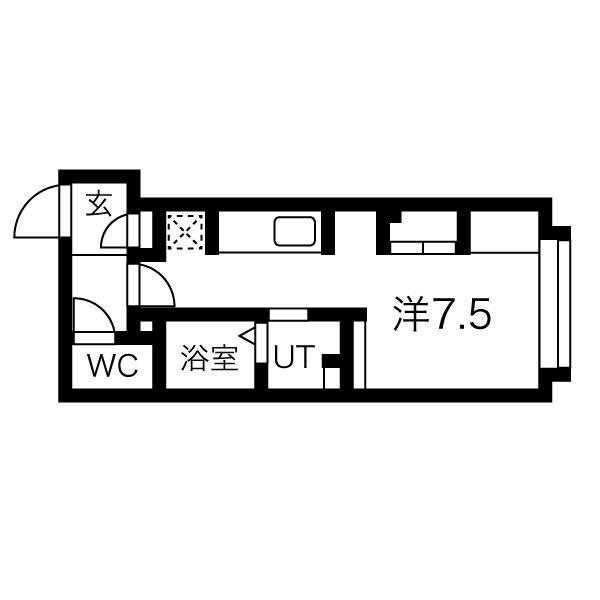 LEO I(ワンルーム/4階)の間取り写真