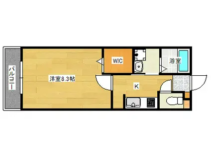 インフィニティ大須(1K/3階)の間取り写真