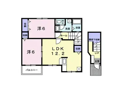 サンドミールA(2LDK/2階)の間取り写真