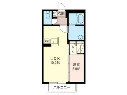 エンブレイス(1LDK/2階)の間取り写真