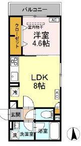 D-ROOM寺町(1LDK/2階)の間取り写真