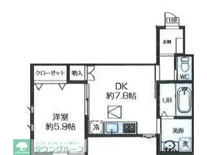 ふじみアプリコットガーデン2(1DK/1階)の間取り写真