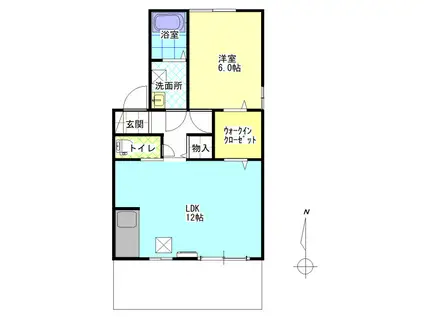 メゾン山和B(1LDK/1階)の間取り写真